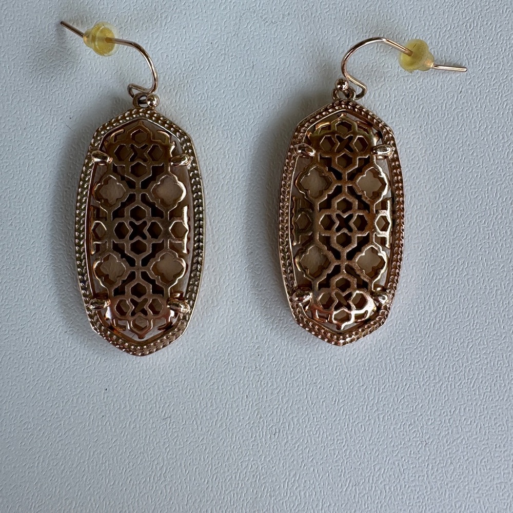 Kendra Scott Elle Rose Gold Filigree Earrings